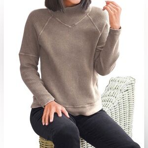 NWT! Northstyle Vintage Wash Waffle Knit Mockneck Top, SMALL